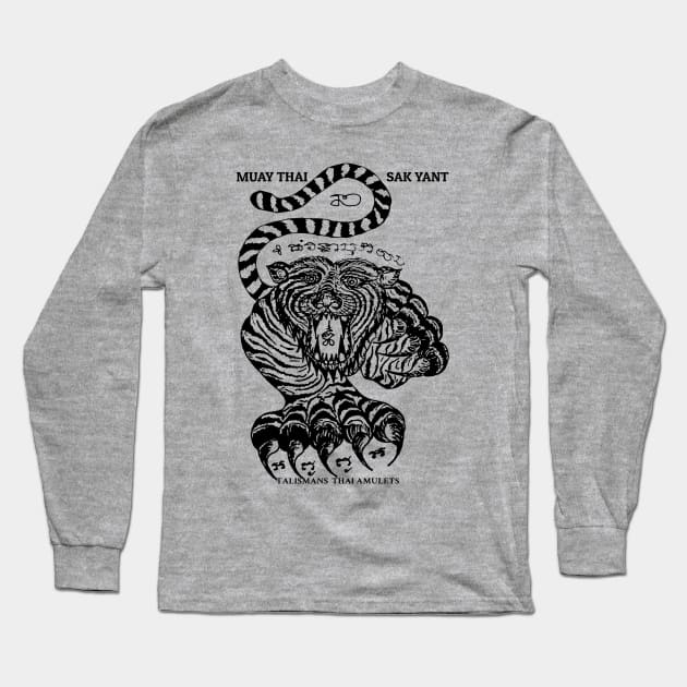 MMA Tattoo Tiger Long Sleeve T-Shirt by KewaleeTee